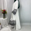 dubaï élégant caftan robe modeste abayas musulman ouvert abaya et sac femmes islam caftan marocain robe arabe femme musulmane