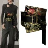 kimono japonais traditionnel yukata obi, ceinture grue à imprimé floral haori, brocart jacquard, accessoires de décoration de chemise