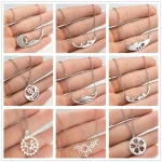 Pendentif couleur argent, breloque, collier en acier inoxydable pour femmes, chaîne de clavicule, ras du cou, bijoux, accessoires pour dames