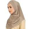 Turban musulman en coton couverture complète casquettes islamiques sous-écharpe intérieure casquette Hijab pour femmes foulard Long châle enveloppement cou tête Bonnet chapeau