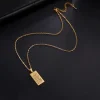 vassago islamique musulman allah collier en acier inoxydable carré collier arabe allah collier hommes musulman islam pendentif bijoux