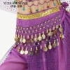 chaîne de taille de danse du ventre, ceinture de danse indienne bollywood avec pièces métalliques, écharpe de hanche rouge, accessoires de danse pour enfants pour filles