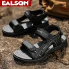 sandales noires classiques pour hommes, chaussures de pataugeoire de plage respirantes et résistantes à l'usure, sandales de marche décontractées pour l'extérieur, été
