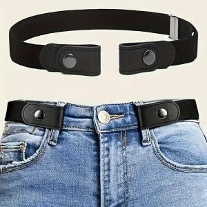 Ceinture sans boucle pour pantalons en Jean, robes, ceinture de taille élastique extensible sans boucle pour femmes/hommes, sans renflement, sans tracas