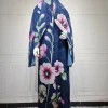 sisakia dubaï imprimé fleuri ouvert abaya caftan marocain femme hijab vêtements femmes