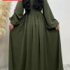 Abaya-Robe de soirée pour femmes musulmanes, caftan islamique, modeste, fermeture éclair sur le devant, Dubaï, Eid, Maxi Abaya-Robe de soirée pour femmes musulmanes, caftan islamique, modeste, fermeture éclair sur le devant, Dubaï, Eid, Maxi