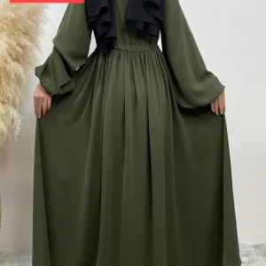 Abaya-Robe de soirée pour femmes musulmanes, caftan islamique, modeste, fermeture éclair sur le devant, Dubaï, Eid, Maxi Abaya-Robe de soirée pour femmes musulmanes, caftan islamique, modeste, fermeture éclair sur le devant, Dubaï, Eid, Maxi
