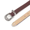 ceinture gothique rétro pour femmes, mode décontractée polyvalente, accessoires pour jeans, boucle ardillon argentée, imprimé léopard, ceinture en cuir pu