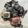 Sac à Main en Cuir Brodé d&rsquo;Éléphant pour Femme, Sacoche de Luxe de Styliste à Bandoulière