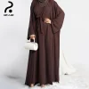 RIMAIRE-Ensemble de Robes Abayas Musulmanes Classiques Solides, Manches sulf, Slim, Respirant, Luxe, Cadeau de ixpour Dames, Vente en Gros
