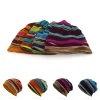 Casquette de tête imprimée rayée, écharpe décontractée à double usage, chapeau doux, chaleur extérieure, foulard unisexe, casquette sans bords Pop Hip-hop de rue