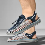 Sandales tissées pour hommes, chaussures de plage décontractées, confortables et souples, nouvelle collection été 2025