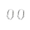 boucles d'oreilles rondes en argent sterling 925, incrustées simples de tempérament pour femmes, accessoires de bijoux de mariage