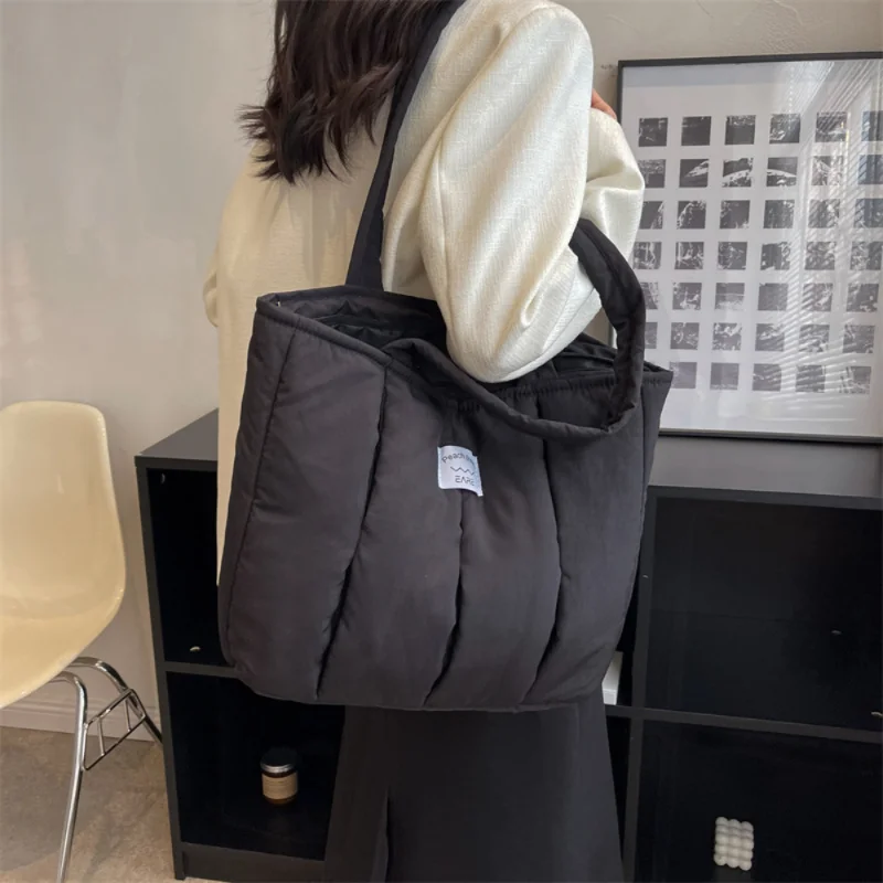Sac à main rembourré en coton pour femmes, fourre-tout de luxe de styliste, sacs à bandoulière matelassés, sac de shopping, bourse Bolsa Hobo