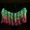 Voiles de soie lumineux LED pour performance, couleur arc-en-ciel, voile rectangulaire, danse du ventre, costumes de cirque, spectacle de festival, accessoires