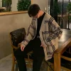 vêtements pour hommes cardigan veste col en v manteau tricot pull mâle plaid élégant décontracté à manches longues 100% coréen 2025 automne classique a