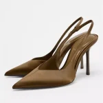 2025 nouvelles sandales à talons d&rsquo;été élégantes sangle arrière escarpins de créateur femmes Sexy bout pointu talons hauts mode Banquet robe chaussures