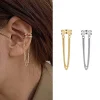 Boucles d&rsquo;oreilles à pampilles longues pour femmes, couleur argent, multicouches, sans crochet de perçage, Clip, tempérament Simple, bijoux cadeau