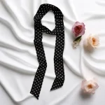 Petite écharpe à pois pour femmes, coins longs et fins, sacs polyvalents, chemises, rubans, Turbantes, écharpe Y2k Szaliki 4w939