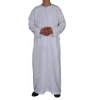 robe abaya musulmane décontractée pour hommes, col rond du moyen orient, écharpe de sauna blanche, bande de sauna, vêtements islamiques, nouveau, 2024