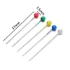 aiguilles à tête de perle rondes colorées de 37mm, 100 pièces/boîte, épingles à coudre droites pour la couture, bricolage, outils de couture, positionnement