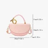 sac à bandoulière de luxe motif litchi pour femmes, nouvelle poignée en métal, sac hobo, pochette de soirée, sac à bandoulière demi lune de styliste