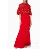 robe de soirée arabe avec fleurs, cape personnalisée, sans bretelles, sans manches, perles, robe de bal de forme sirène, robes de fête de mariage exquises
