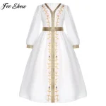 Robe Abaya arabe musulmane imprimée à manches longues pour filles, Robe musulmane du moyen-orient, dubaï, Ramadan, Eid, pour fête à thème d&rsquo;anniversaire