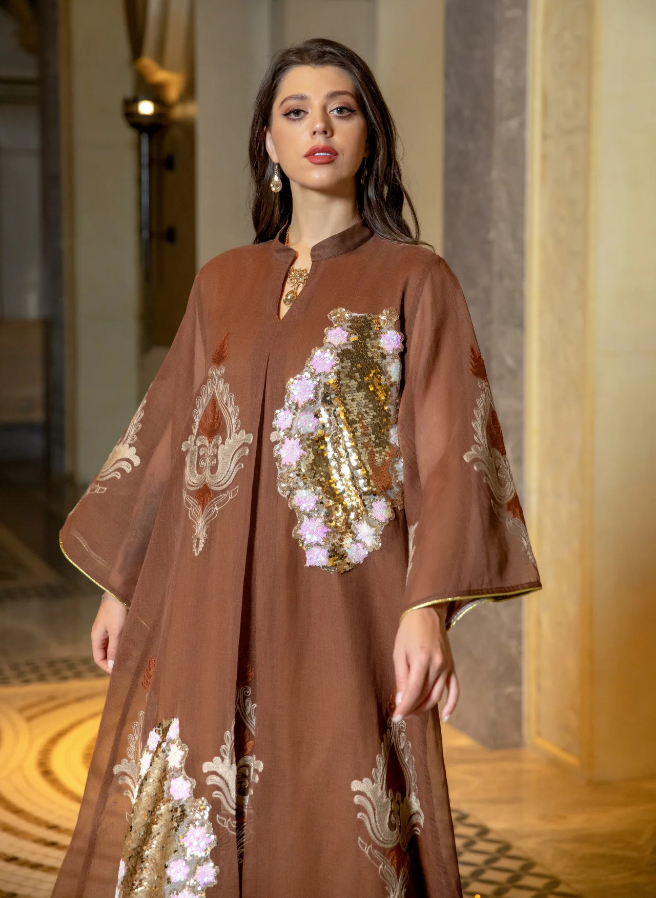 abayas musulmanes robes élégantes paillettes broderie robe de soirée ramadan caftan marocain pour femmes vêtements arabes généreux