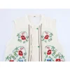 débardeur en coton brodé de fleurs pour femmes, couverture d'estomac, style boho y2k, haut élégant pour femme, vintage, harajuku