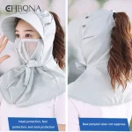 Respirant femmes Protection Uv fournitures d&rsquo;équitation Rechargeable à large bord cou casquette de refroidissement casquette d&rsquo;ombrage solaire ventilateur de pêche chapeau chapeau de soleil