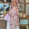 1 pièces Ramadan fleur aquarelle Hijab femmes bohème doux musulman Hijabs Floral respirant châle Wrap écharpe foulard chaud