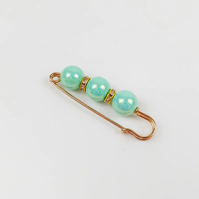 Épingles de sûreté pour kilt en métal doré, 5.8cm, avec perles ab comme outil de collecte de taille, épingles de sûreté pour bijoux, clips pour hijab, 10 pièces