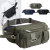 Un sac de taille unisexe pratique en tissu nylon avec plusieurs poches pour le sport, la course et un usage élégant, idéal pour les voyages et les affaires