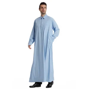 Robe chemise arabe à manches longues pour hommes musulmans du moyen-orient, caftan islamique de couleur unie, Maxi dubaï, vêtements longs Jubba Thobe Abaya, nouvelle collection