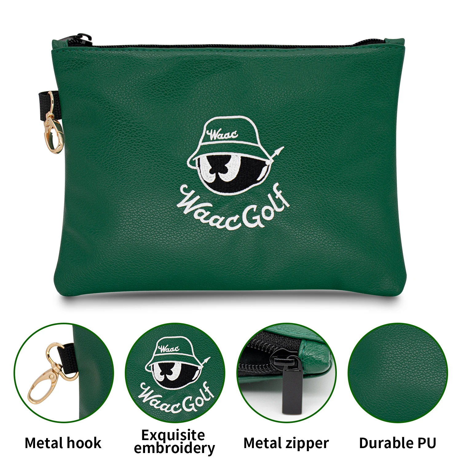 pochette de golf décontractée mode pochette brodée pu étanche grande capacité enveloppe pochette accessoires de golf motif diable