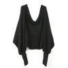 Écharpe châle en tricot avec manches, cape d'hiver coréenne unisexe, enveloppe tricotée noire, accessoire d'épaule chaud pour vêtements pour femmes