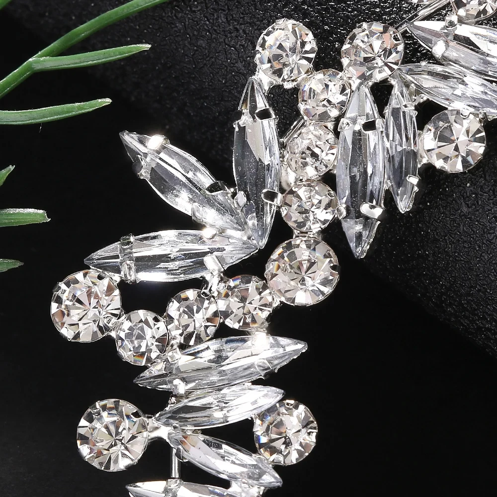 boucles d'oreilles géométriques en cristal, accessoires de perçage, élégantes, style boho, strass, bijoux d'oreille, cadeau de fiançailles