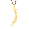 collier avec pendentif épée islamique imam ali zulfiqar, pour femmes et hommes, cadeaux musulmans, accessoires de bijoux en acier inoxydable