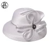 chapeau en tissu satiné pour femmes, cloche noire à large bord, chapellerie pour cocktail, thé, fête, derby, église, accessoire de mode pour dames