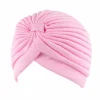 femmes stretch turban tête bonnet couverture torsadé plissé bandeau couleurs assorties cheveux couverture beanie chapeaux pour les femmes