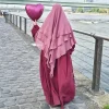 hijab en mousseline de soie à trois couches, prière khimar, couleur unie, châle arabe türkiye, foulard 136x120cm
