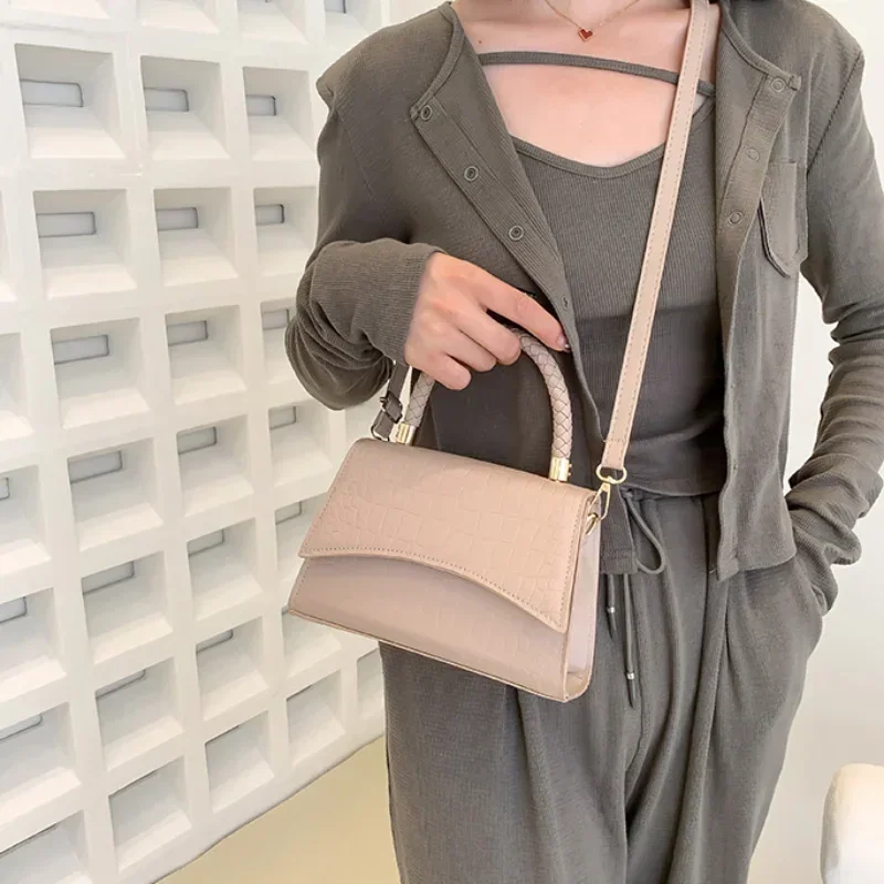 sac à bandoulière en cuir pu solide, sacs à main de styliste à poignée supérieure pour femmes, sacs à bandoulière décontractés de luxe