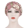 Hijabs tressés pour femmes musulmanes, turban élégant, enveloppement de sauna islamique, bonnets élastiques, imprimé floral, front croisé, fête