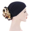 bonnets turban en satin imprimé léopard pour femmes, foulard musulman, couvre chef islamique, accessoires pour cheveux