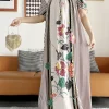 abaya – robe d'été à manches courtes, col bateau, ample, florale, boubou, maxi, vêtements pour femmes africaines, nouvelle collection 2023