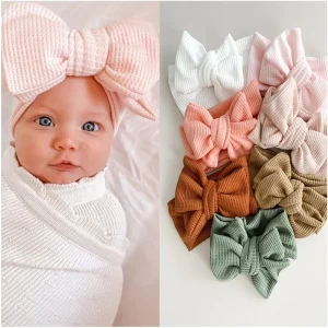 Bandeau de sauna pour bébé nouveau-né, accessoires pour cheveux, vêtements de sauna pour enfants, tricot, gros nœud, double couche, turban pour enfants, coiffure