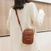 petit sac rétro en cuir souple pour femmes, sacoche à bandoulière en pu, sac à main, portefeuille pour téléphone portable