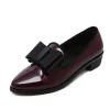 chaussures plates bout pointu femmes bow femmes chaussures en cuir verni décontracté unique été ballerine femmes bouche peu profonde chaussures