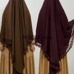 Une couche dentelle Nida longue Khimar pour les femmes Abaya musulman Hijab Ramadan prière 2025 Eid Hijabs Burka foulard Djellaba Niqab